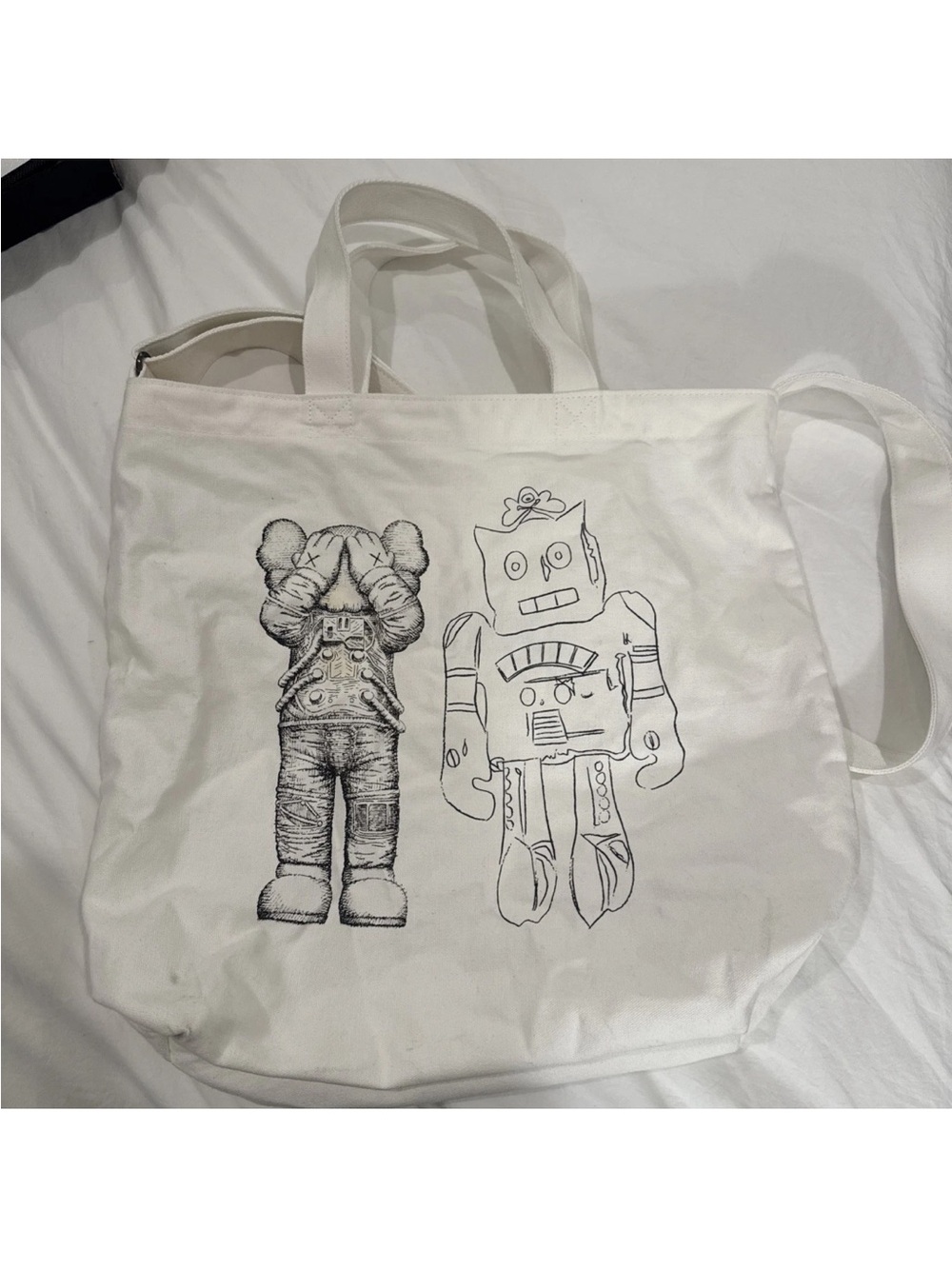 Uniqlo KAWS x Andy Warhol 2-Way Tote Bag Off-White